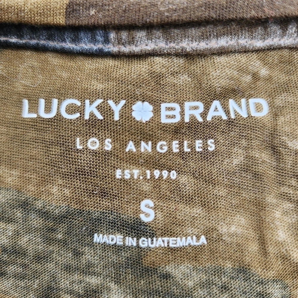 Lucky Brand Camo Long Sleeve Tee Lightweight Thin Burnout Women's Small S EUC - Picture 5 of 7